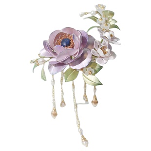 森森的簪 原创非遗缠花发梳丨素笺生花丨古典国风汉服旗袍流苏簪