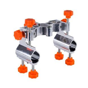 万向双炮台座单炮台座加厚杆架子多功能钓椅配件铝合金双炮台支架