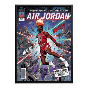迈克尔乔丹篮球明星海报装饰画有框挂画墙壁简约摄影男孩房间