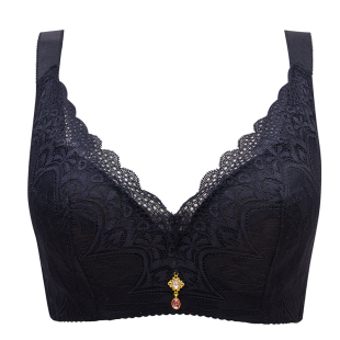 大码内衣女有钢圈薄款胸罩聚拢调整型性感蕾丝大胸显小全罩杯文胸