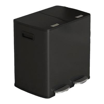 JF厨房分类垃圾桶二合一家用干湿分离不锈钢脚踏双桶带盖大号容量