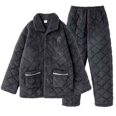 加绒加厚保暖家居服法兰绒