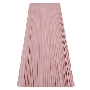 落落狷介 半身裙秋冬款2025年新款粉色百褶裙小个子毛呢半裙A字裙