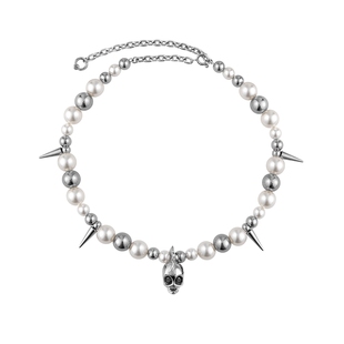 【金旻奎同款】BLACKHEAD/黑头深海回响海妖骷髅串珠项链度假海洋