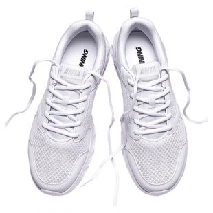 安踏男鞋2026新款冬季白色网面透气减震超轻休闲跑步鞋运动鞋男款