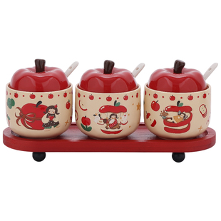 厨房高颜值调味罐套装可爱网红调料罐陶瓷家用食盐罐佐料罐调味瓶