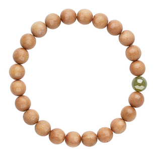 普陀山天然老山檀手串老料檀木文玩单圈和田玉碧玉手链