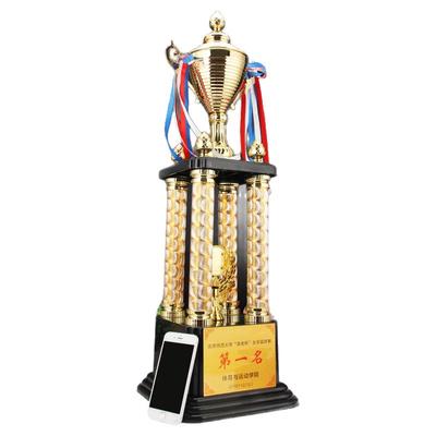 奖杯超大号金属四柱信赛鸽公棚特比环大奖赛跆拳道团体销售冠军杯