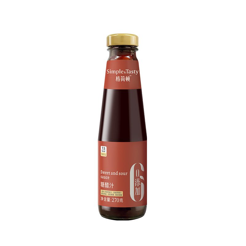 格简顿糖醋汁酸甜酱无添加防腐剂0脂肪糖醋排骨酱汁家用调味料