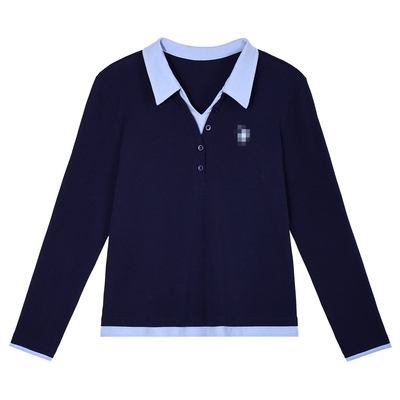 翻领长袖t恤女春秋正肩打底衫