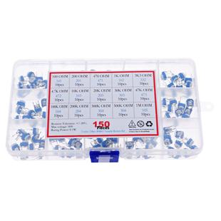 常用可调电位器包直插卧式微调可变蓝白电阻3296W/3386P3296X盒装