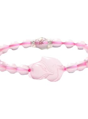 招桃花狐狸天然粉水晶手链女手串