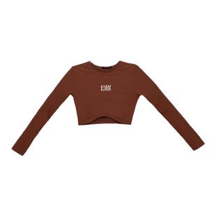 CBXLAB街舞潮牌海浪爵士舞露脐短款上衣女显瘦美式紧身长袖跳舞潮