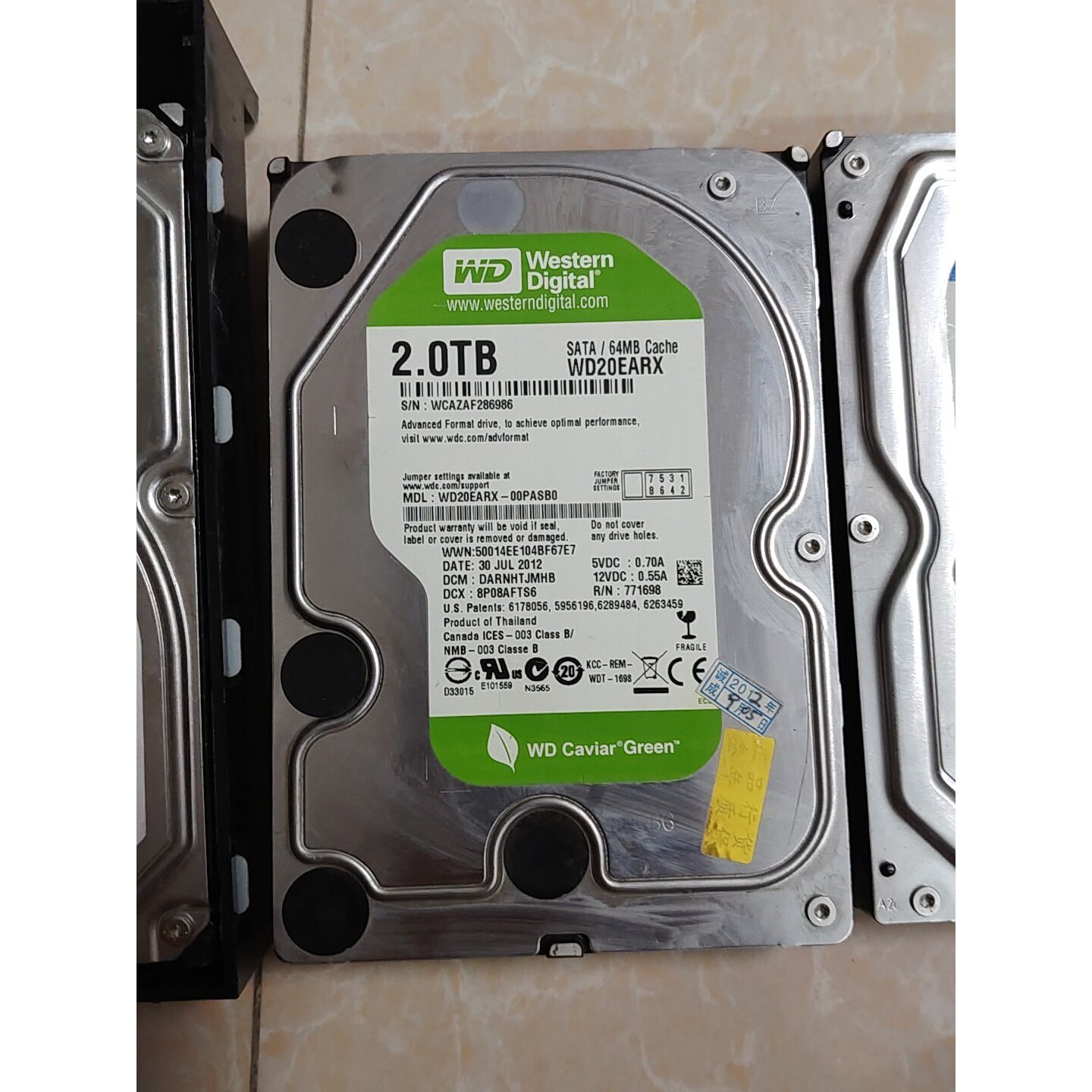 西数机械硬盘型号WD20EARX容量2TB1TB50议价图片