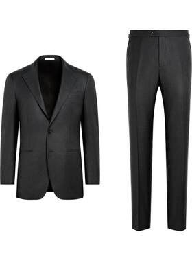 SUITSUPPLY西服深灰色S150支羊毛男士西装套装经典