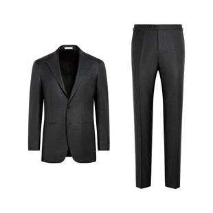 SUITSUPPLY秋西服深灰色S150支羊毛男士西装套装经典