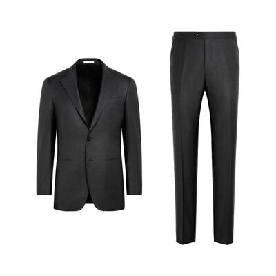 SUITSUPPLY西服深灰色S150支羊毛男士西装套装经典