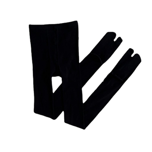 袜子铺子2023纯色分趾连裤袜二指有跟棉丝袜光腿透气日系常规袜子