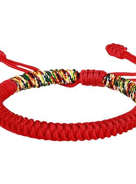 端午节五彩绳金刚结幸运手工编织情侣款红绳手链男女生可调节礼物