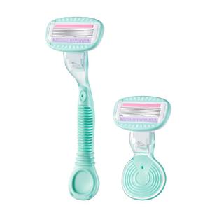 健美创研女用剃刀刮毛刀一刮即净不留黑点芦荟保湿防锈耐用可重复