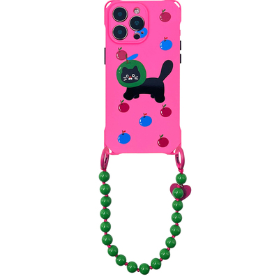 萌萌哒的猫咪链条手机壳可手拎