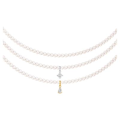 【天然淡水珠】Cevol新奢钻石 Pearl系列18K金珍珠日常培育钻项链