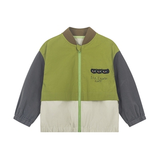 马拉丁儿童外套26春装新款男小童亲肤细腻拼接透气柔软帅气夹克