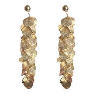 《不一样的篝火》鎏金流苏叶片耳环女小众设计高级质感耳饰耳钉