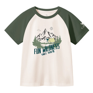 小骆驼男童短袖t恤夏装2026新款户外男孩运动衣服儿童打底衫上衣