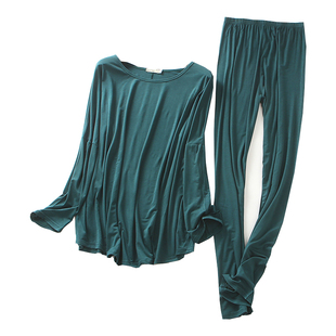 夏季款睡衣套装女莫代尔长袖长裤月子服秋天宽松大码孕妇服两件套