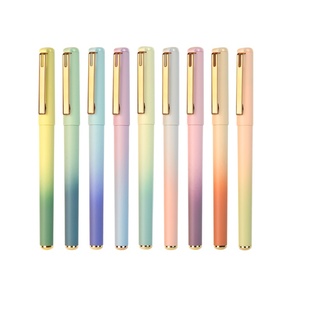 五千年0.7mm中性笔渐变色高颜值学生成人硬笔书法练字专用笔黑色走珠笔商务办公签字笔初中圆珠笔碳素水性笔