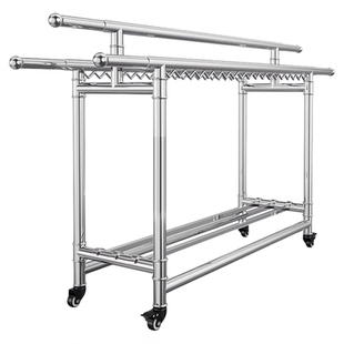 不锈钢晾衣架落地加厚阳台室外室内家用伸缩晾衣杆神器晒衣杆防风