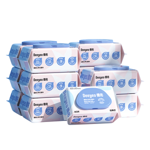 德佑婴儿纯水手口湿巾女性孕妇湿纸巾家庭实惠装70抽*10包囤货装