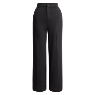 颜域黑色高腰西装裤女款裤子2026新款春装宽松直筒裤通勤阔腿裤女