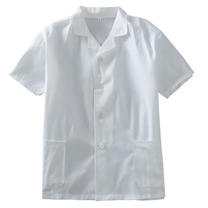 厨师服短袖白色透气舒适