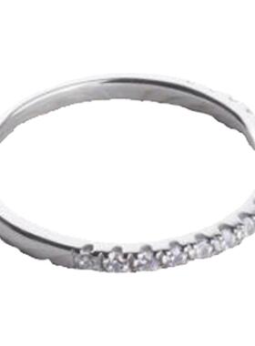 闪亮实验钻石订婚纯银白金戒指