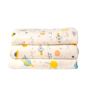 阿贝贝纱布浴巾新生婴儿竹纤维纯棉盖毯儿童洗澡巾宝宝凉感被礼盒