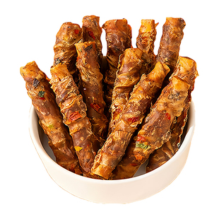 小狗狗零食宠物果蔬鸡鸭肉牛皮卷夹心中小型犬泰迪柯基磨牙洁齿棒