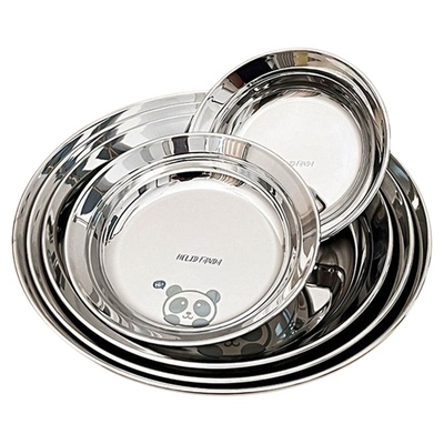 加厚款不锈钢盘子家用圆盘菜盘