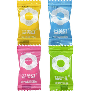 无糖薄荷糖益美散装亲吻糖招待圈圈糖果清凉零食口香糖水蜜桃