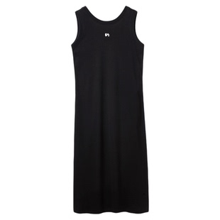 水云间黑色背心连衣裙女装户外网球运动风针织长裙子2025夏季新款