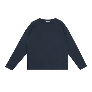 WassupHouse华夫格插肩长袖T恤男休闲运动宽松内搭打底衫纯色上衣