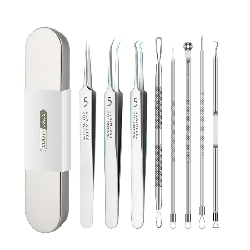粉刺针去黑头细胞夹套装祛痘暗疮针镊子挤痘痘挑痘美容院清洁工具