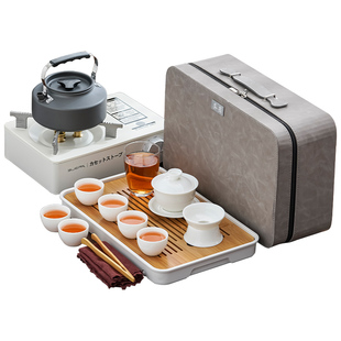 清澜户外旅行功夫茶具套装便携式收纳包带烧水壶高端野外露营装备