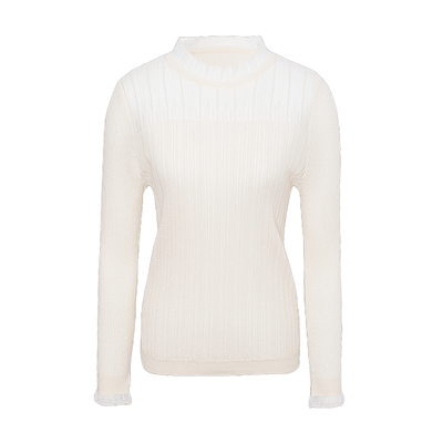 JESSIE微透半高领套头针织毛衫秋