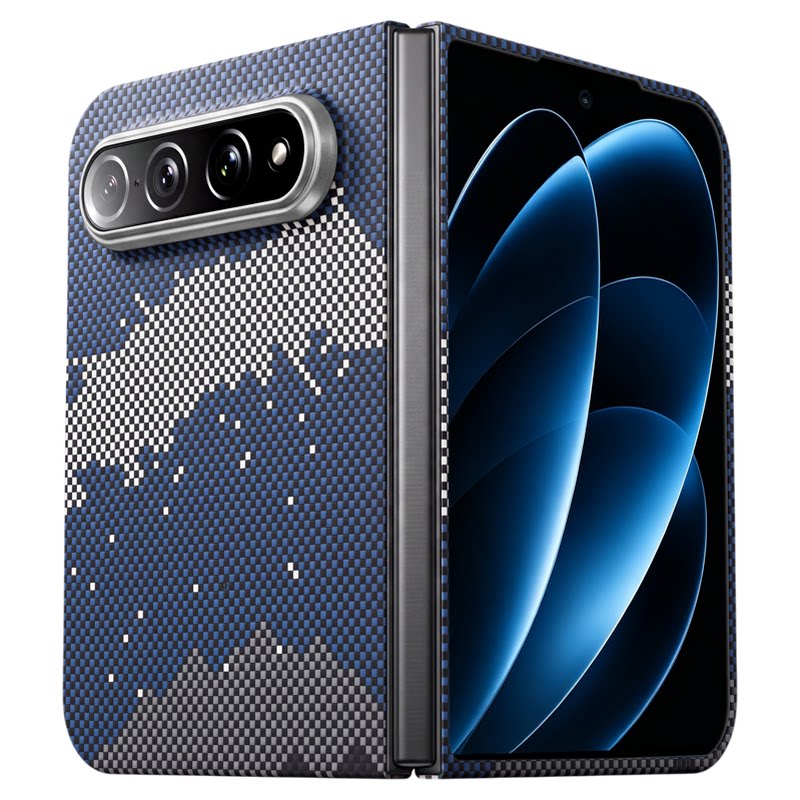 conga适用小米18fold手机壳超薄凯夫拉芳纶xiaomi 18 fold保护套全包磨砂硬壳新潮款中轴铰链高档磁吸新商务