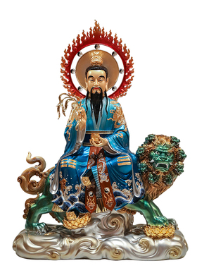 太乙救苦天尊黄铜彩绘供奉铜像