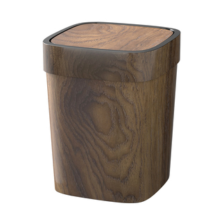 复古仿木纹垃圾桶家用厨房厕所卫生间创意客厅卧室办公室大号轻奢