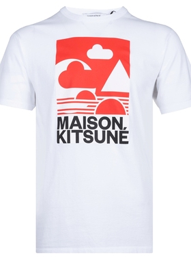 Maison Kitsune图案logo印花全棉短袖T恤男士22年秋冬新款XY