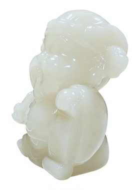 璞玉陶瓷财神摆件可养茶桌装饰